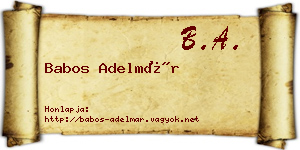 Babos Adelmár névjegykártya